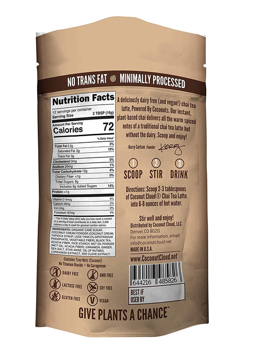 Coconut Cloud: Vegan Spiced Chai Tea Latte | Creamy, Delicious & Easy Dairy Free Alternative. Women Owned & Made in Colorado (Lightly Sweetened, Gluten Free, Soy Free), 7 oz