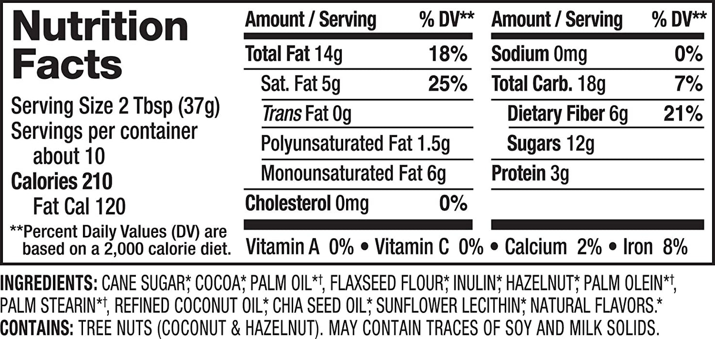 Nutiva Organic Vegan Hazelnut Spread, Classic Chocolate, 13 Ounce | USDA Organic, Non-GMO, Fair Trade & Sustainably Sourced | Vegan & Gluten-Free | Plant-Based Superfood Spread with Less Sugar