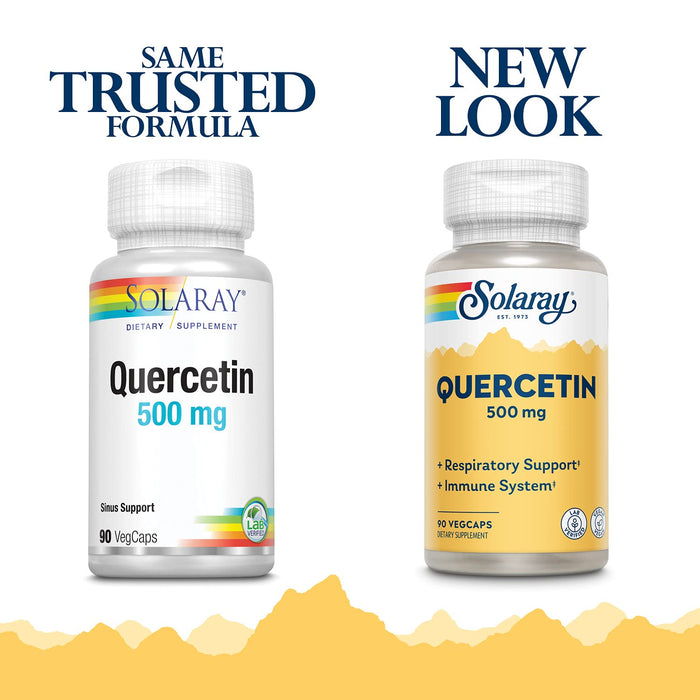 Solaray Quercetin 500 mg, Supports Sinus, Respiratory, Immune Function & Normal, Healthy Uric Acid Levels, 90 VegCaps