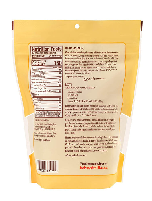 Bob's Red Mill Gluten Free White Rice Flour, 24-ounce (Pack of 4)