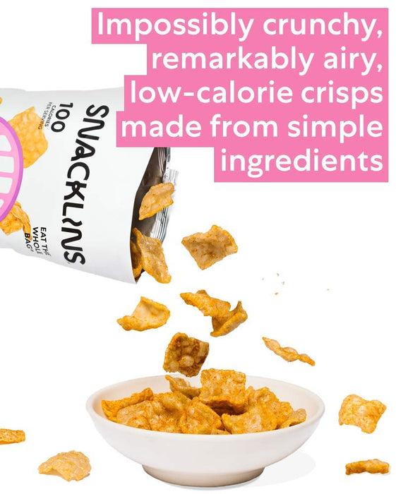 SNACKLINS Plant Based Crisps, Low Calorie Snacks,Crunchy Vegan Chips, Non-GMO, Gluten-Free, Healthy Snacks - Nacho, 0.9oz (Pack of 12)